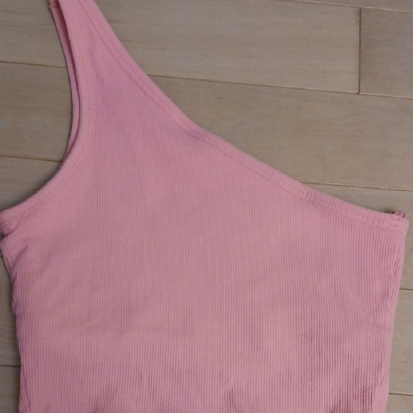 Aerie Pink One-Shoulder Crop Top - Picture 1 of 1